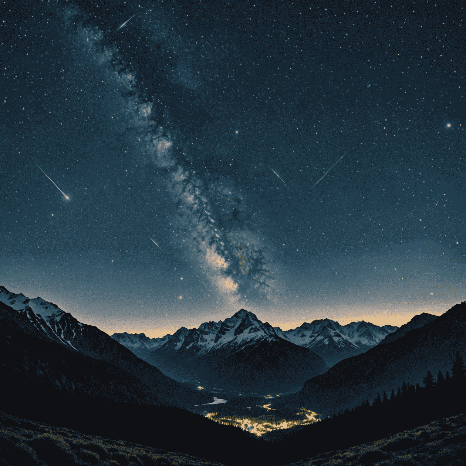 A clear night sky filled with stars above a silhouette of mountain peaks, perfect for stargazing